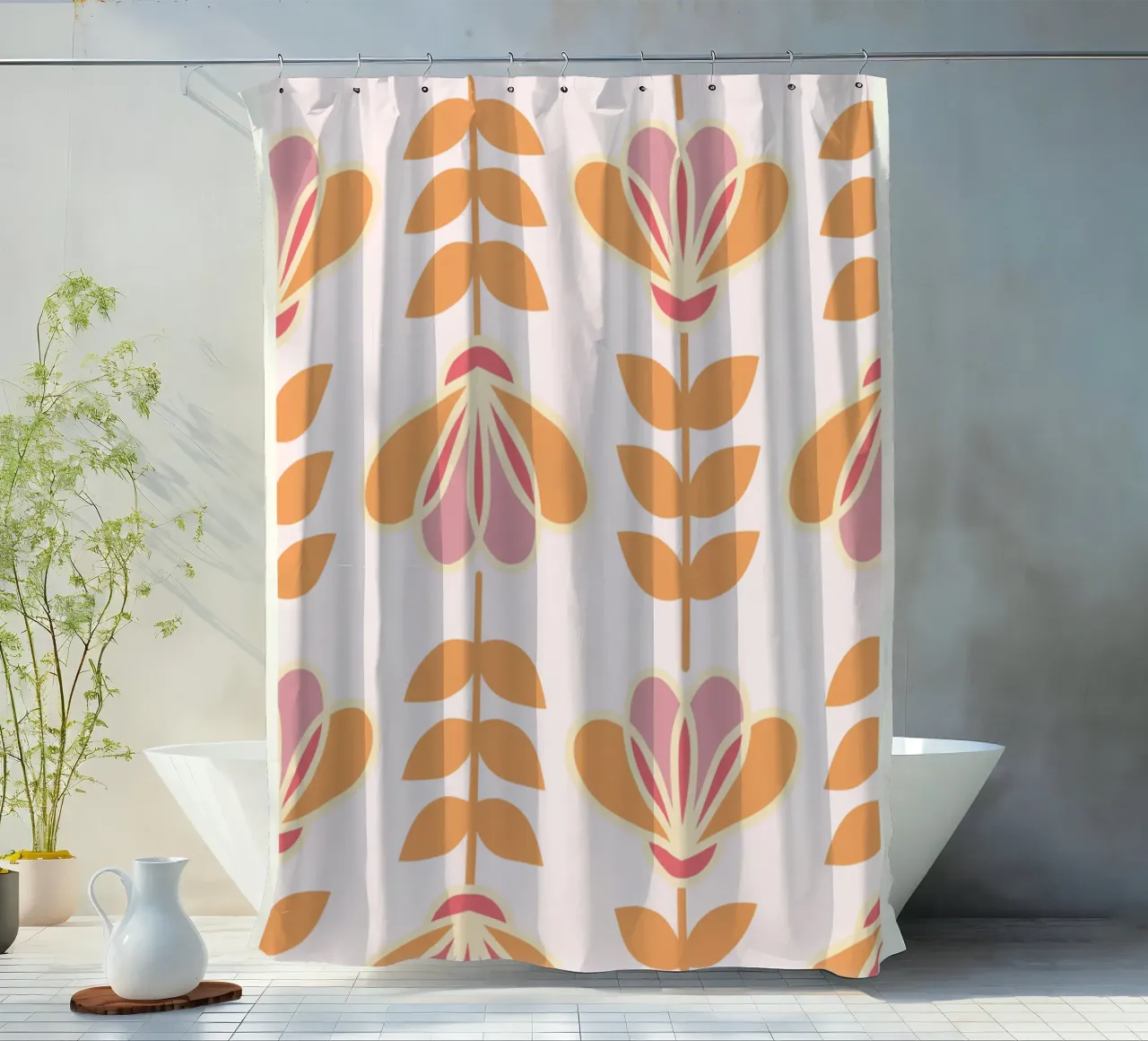 Lily - Calore floreale nordico tenda da doccia da Studio Mooodz