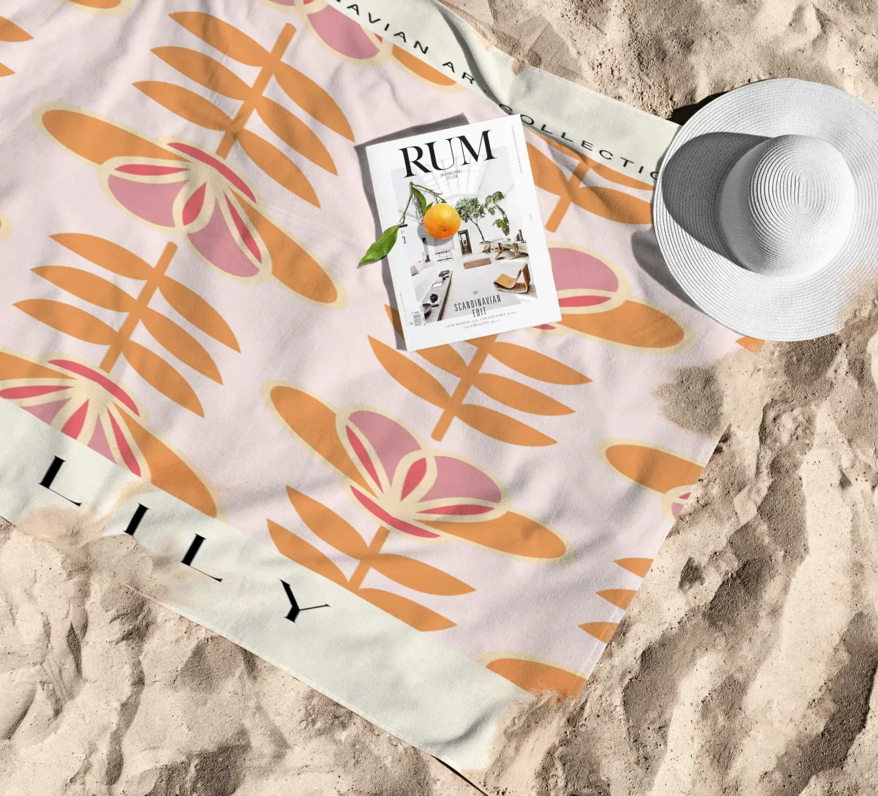 Lily - Calore floreale nordico telo mare da Studio Mooodz