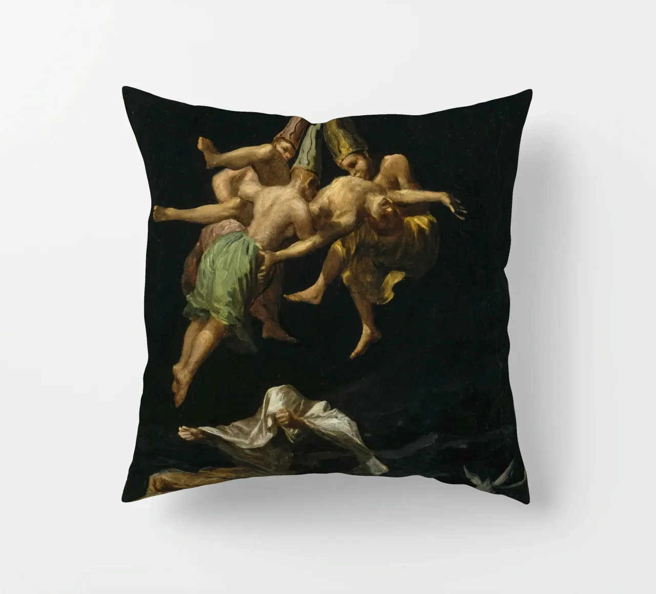 Francisco Goya Volo di streghe spagnolo cuscino da Timeless Artworks