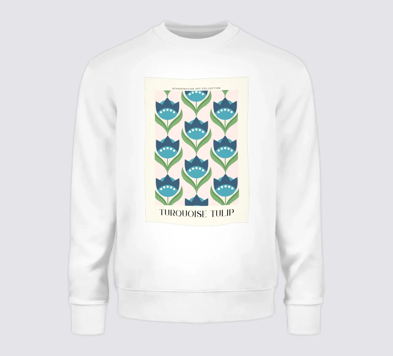 Tulipano turchese - Charm floreale nordico felpa da Studio Mooodz