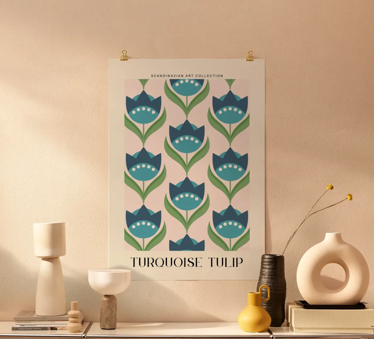 Tulipano turchese - Charm floreale nordico poster da Studio Mooodz