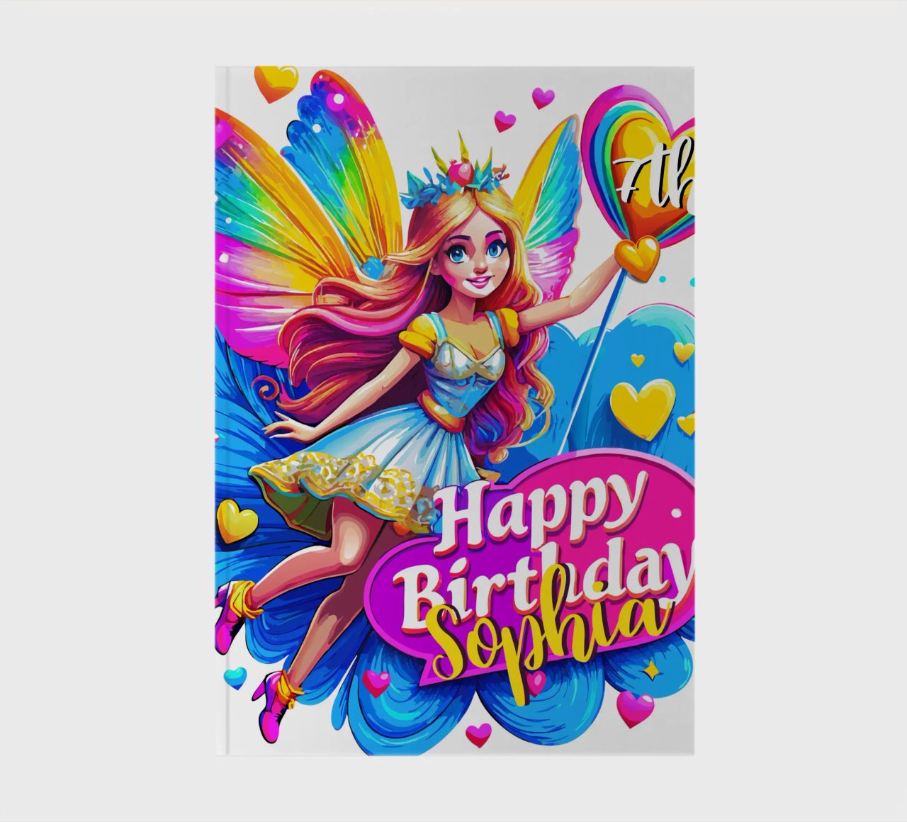 Rainbow Fairy Birthday Celebration, Custom Name and Age notebook by Artnesia