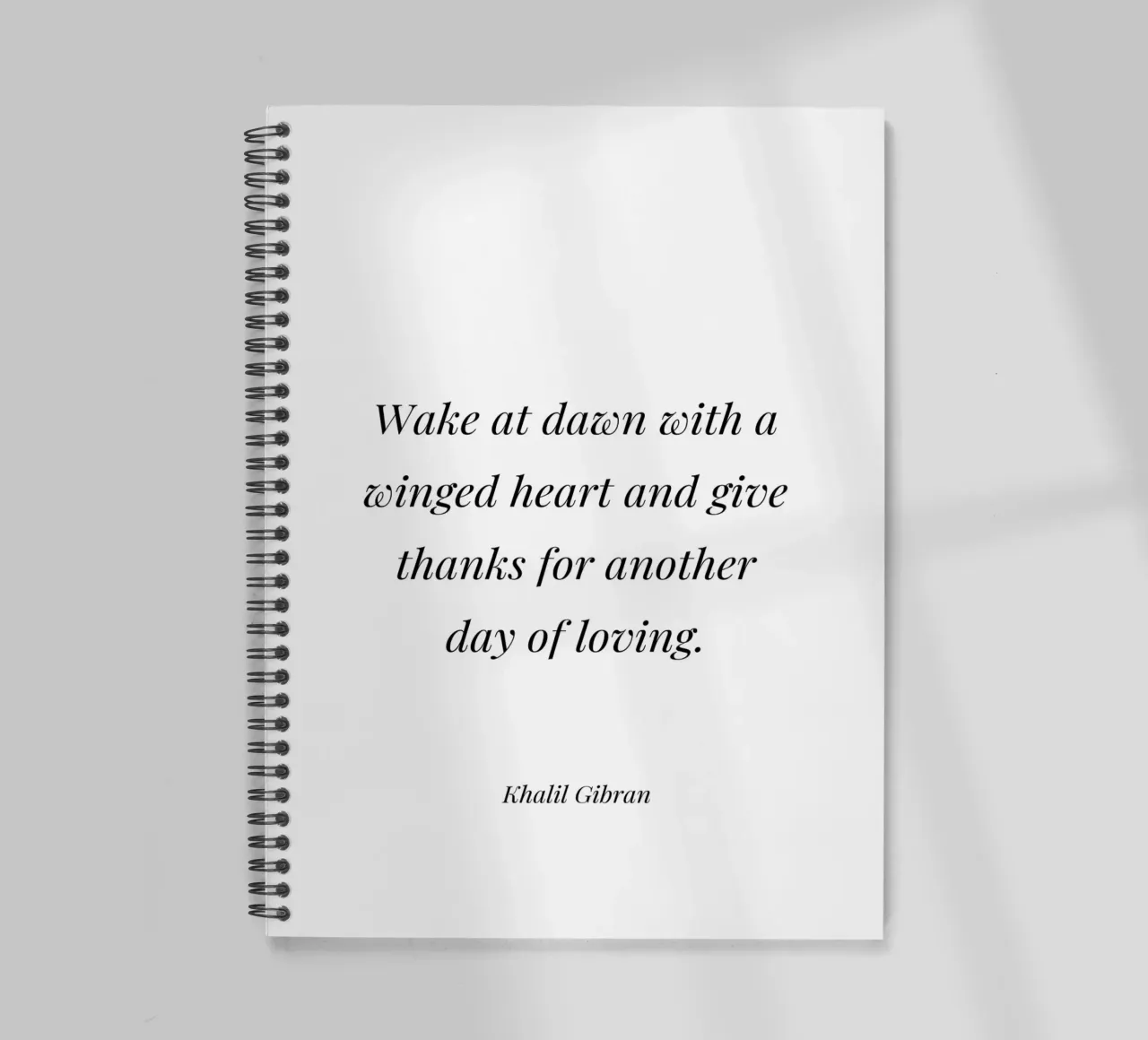 Wake at dawn with a winged heart Zitat Ringbuch von Paigaam Studio