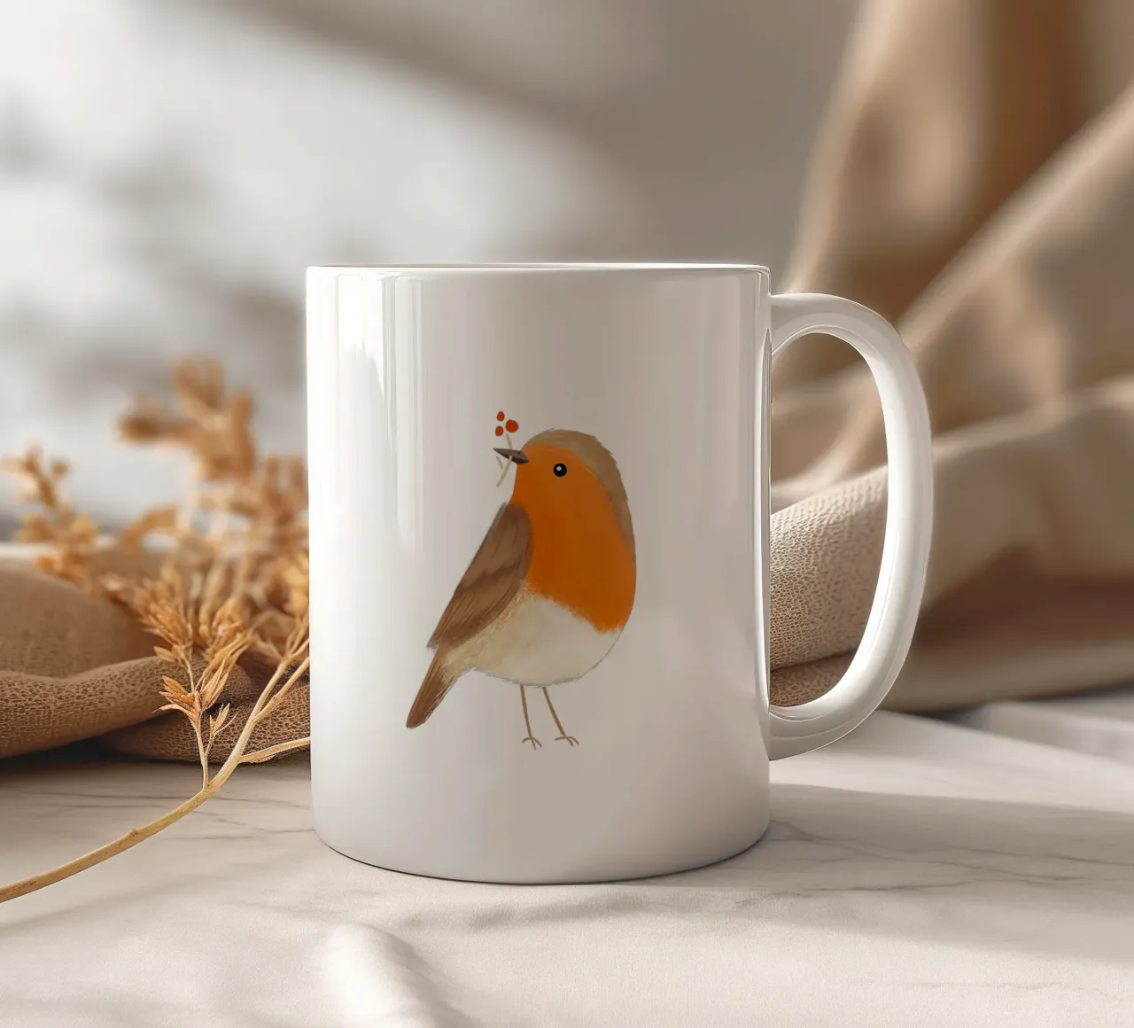 Rotkehlchen tazza in ceramica da VIERUNDFÜNFZIG