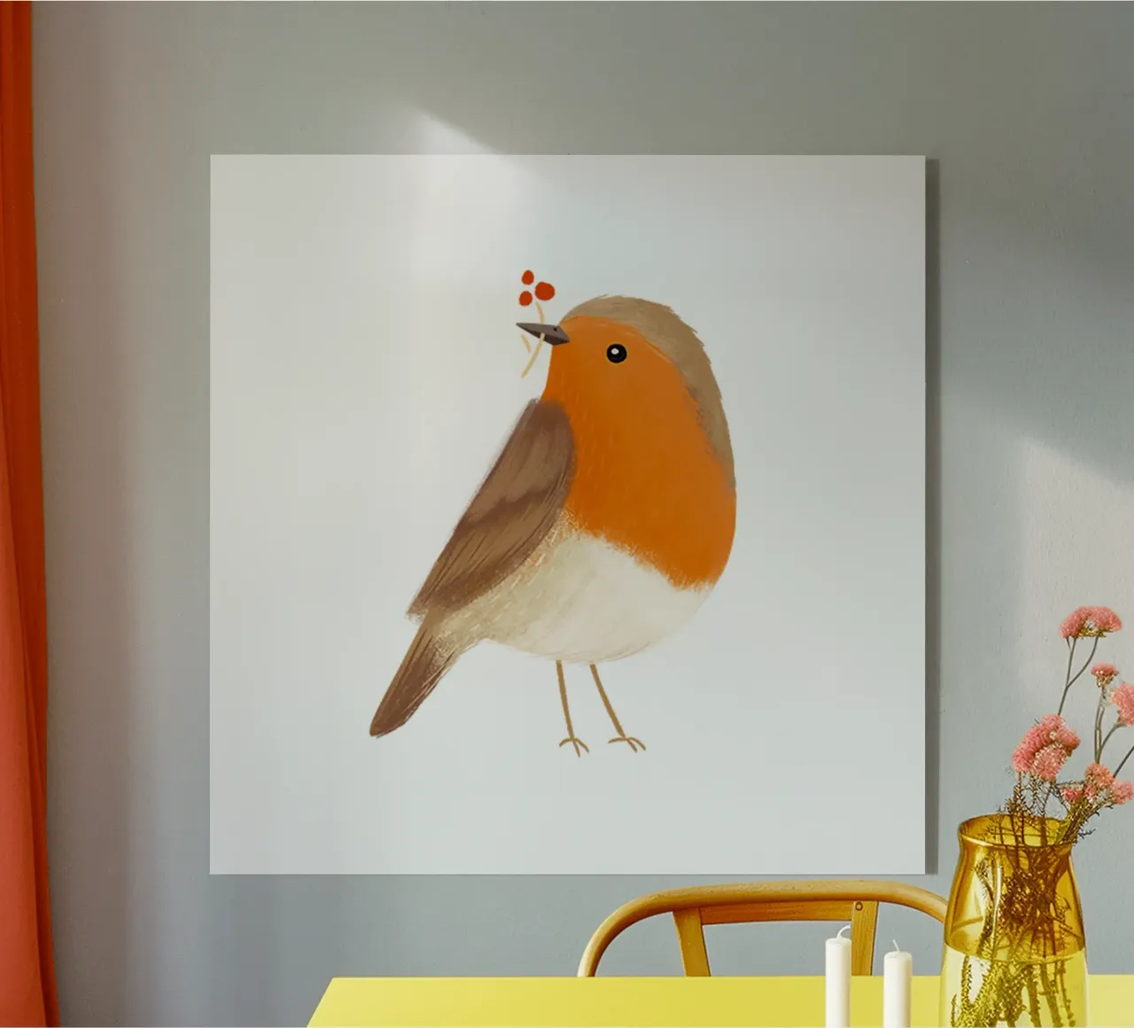 Rotkehlchen plexiglass da VIERUNDFÜNFZIG