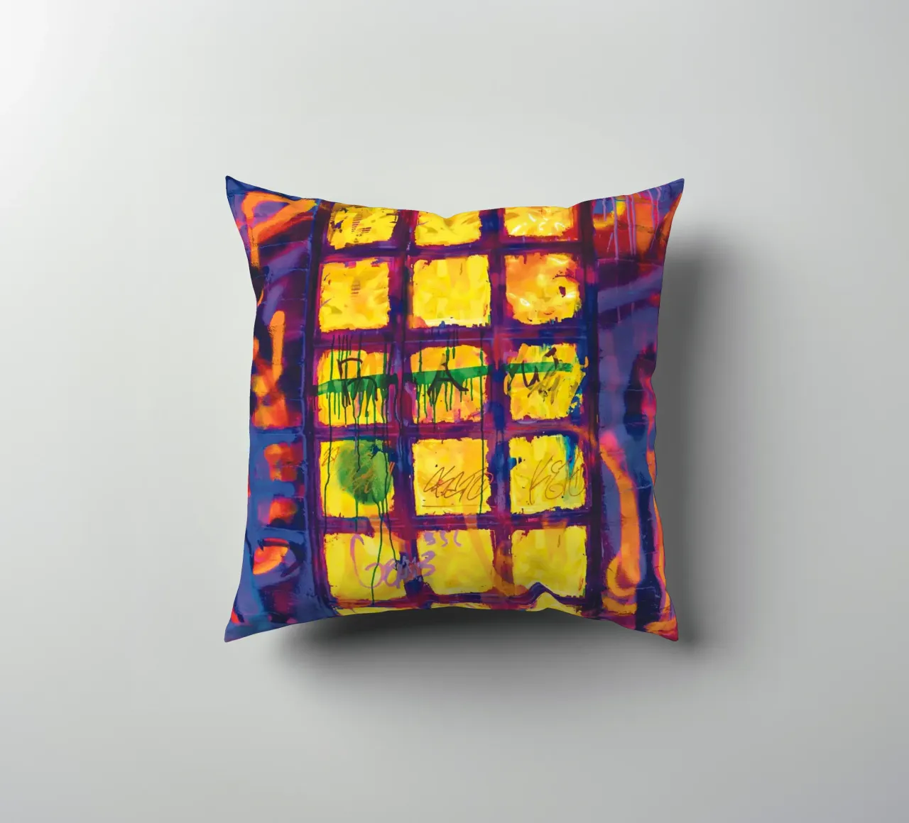 Yellow Window decorative cushion by Dave Hare Photography
