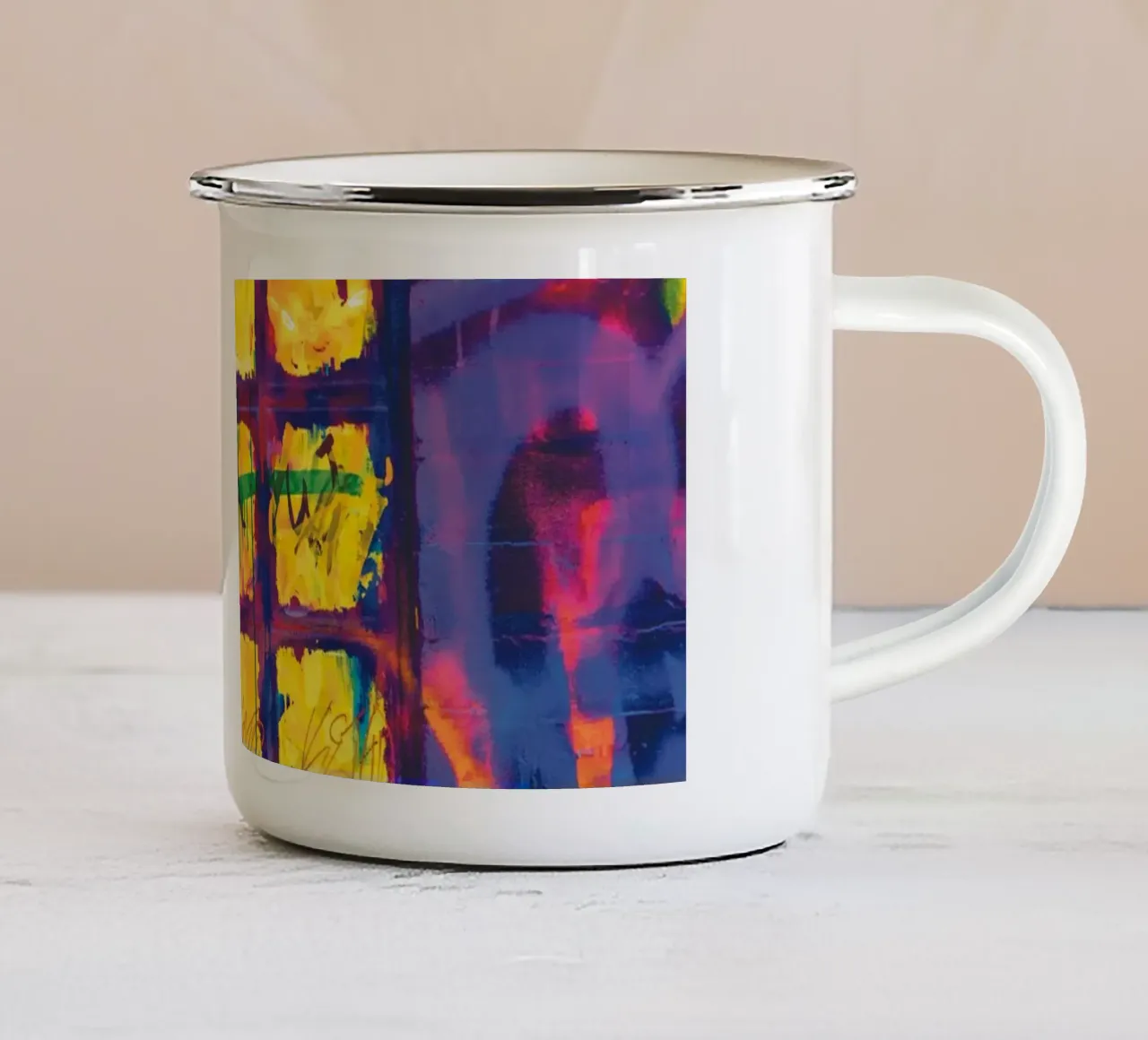 Finestra gialla tazza in smalto da Dave Hare Photography
