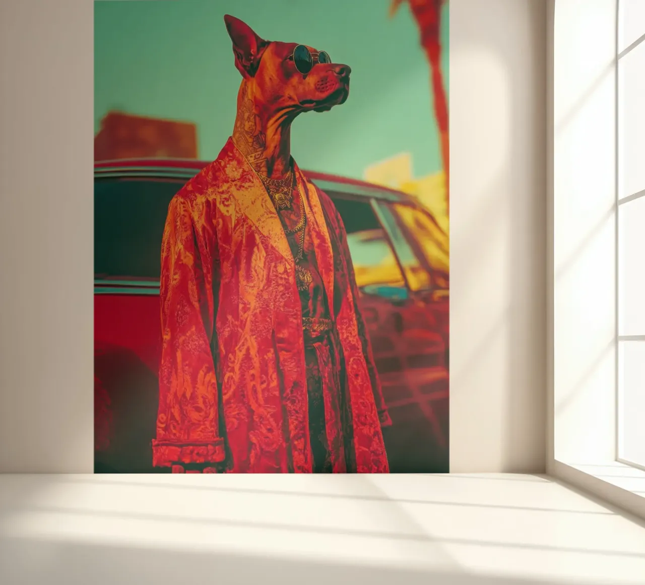 Doby fotobehang van Affiches Chien Originales – Dogland