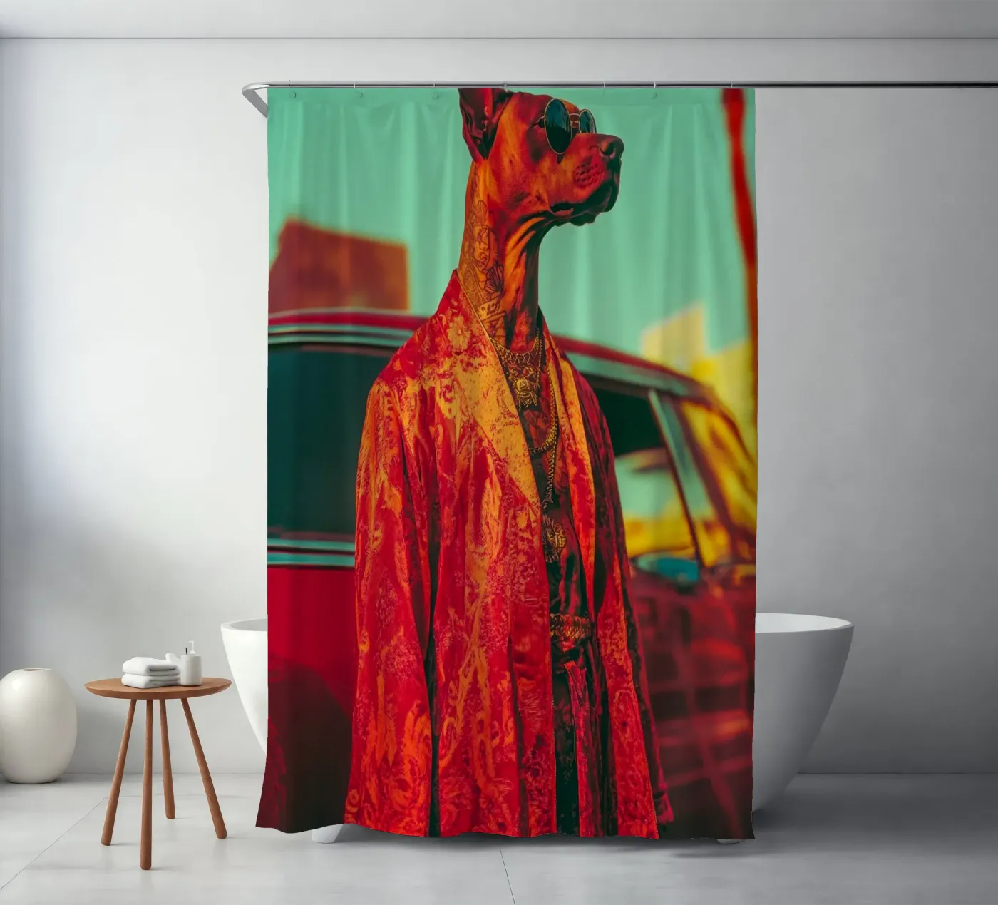 Doby Duschvorhang von Affiches Chien Originales – Dogland