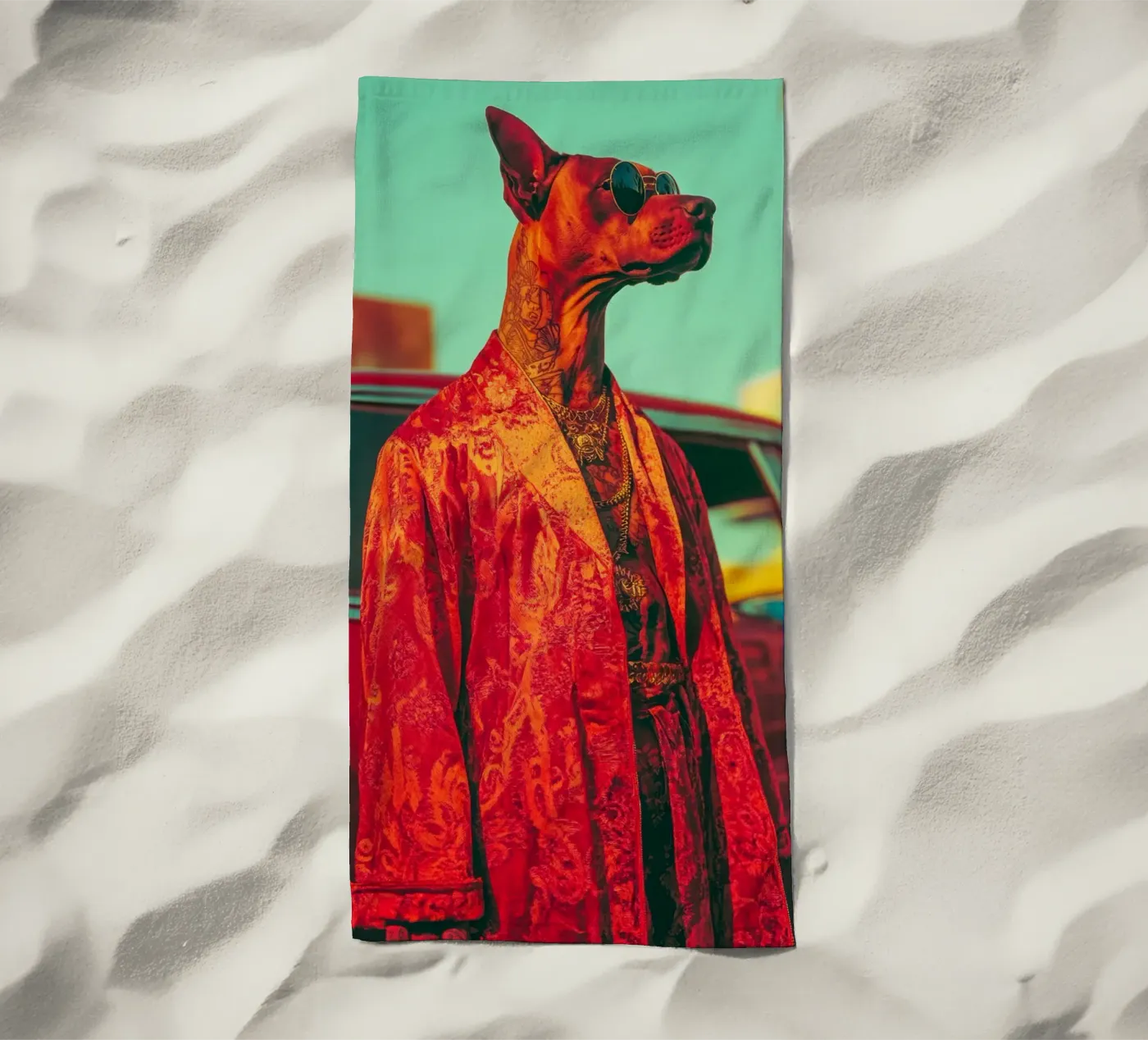 Doby strandhanddoek van Affiches Chien Originales – Dogland
