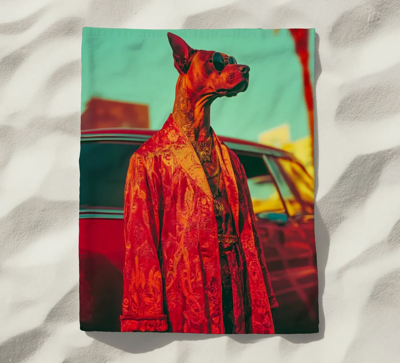 Doby strandhanddoek van Affiches Chien Originales – Dogland