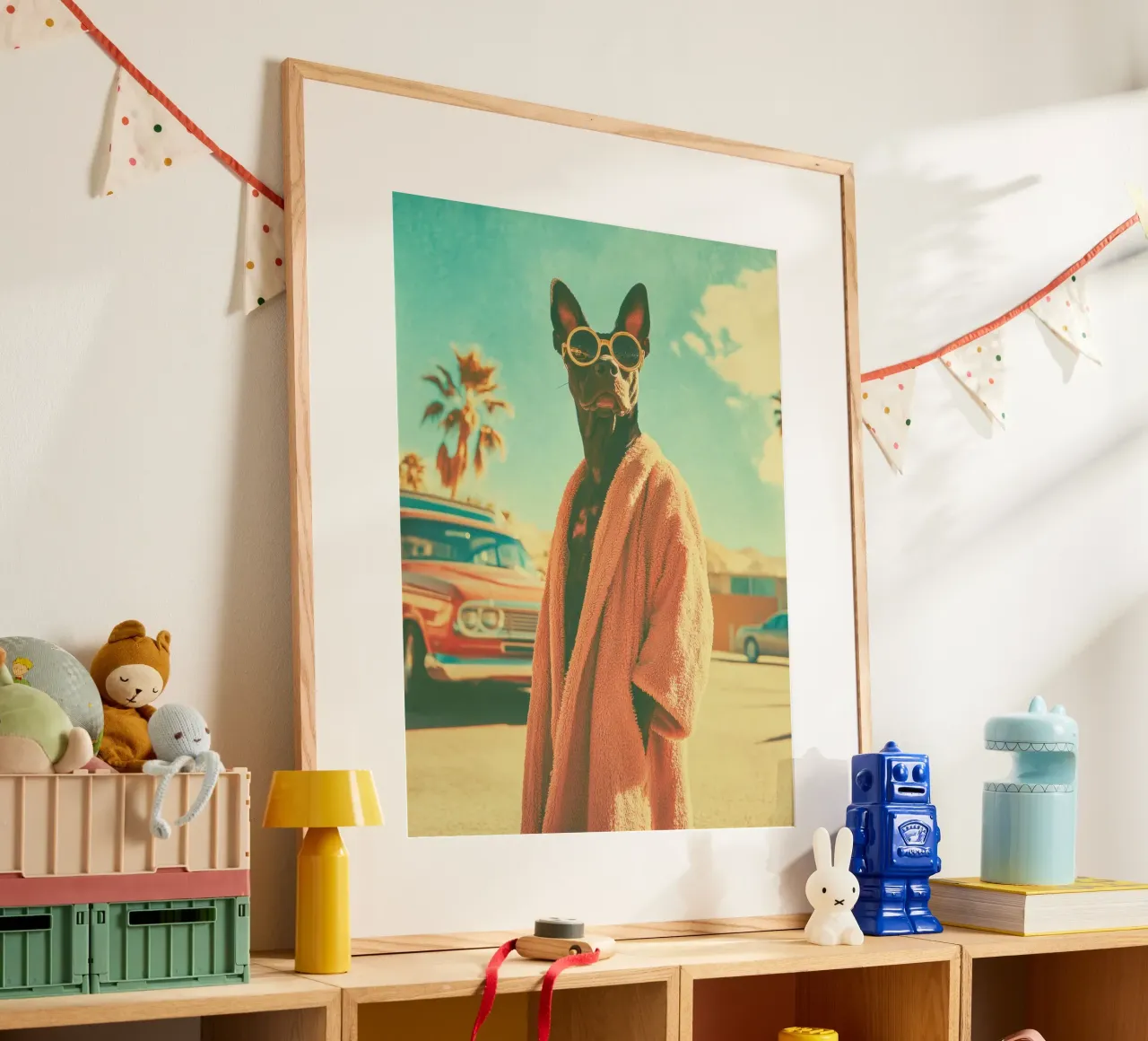 Luny poster con telaio in plastica da Affiches Chien Originales – Dogland