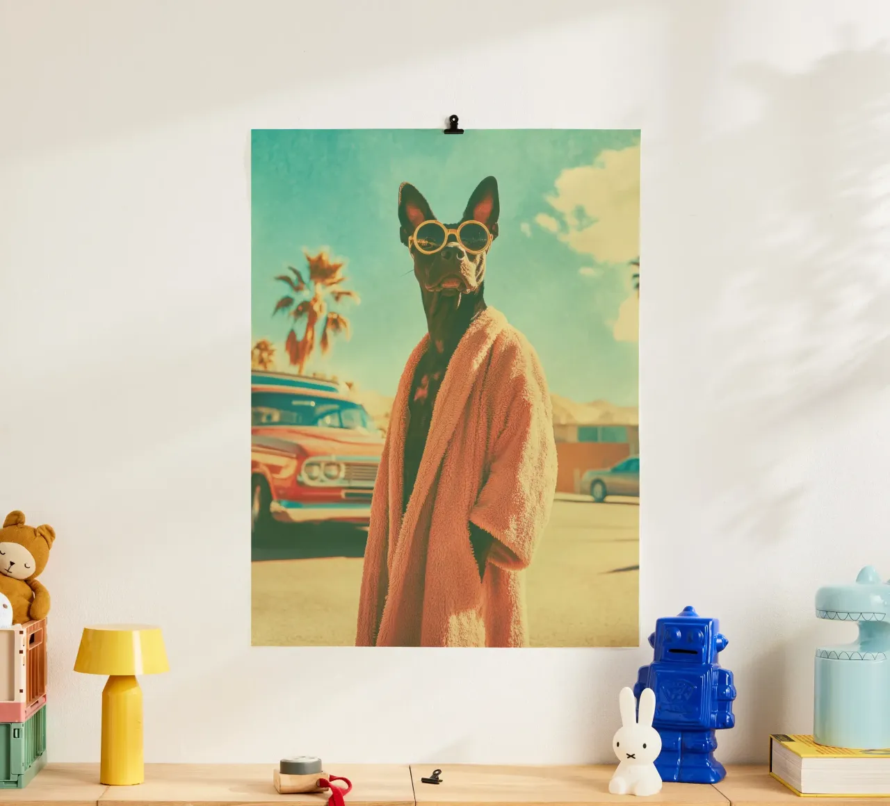 Luny poster con telaio in plastica da Affiches Chien Originales – Dogland
