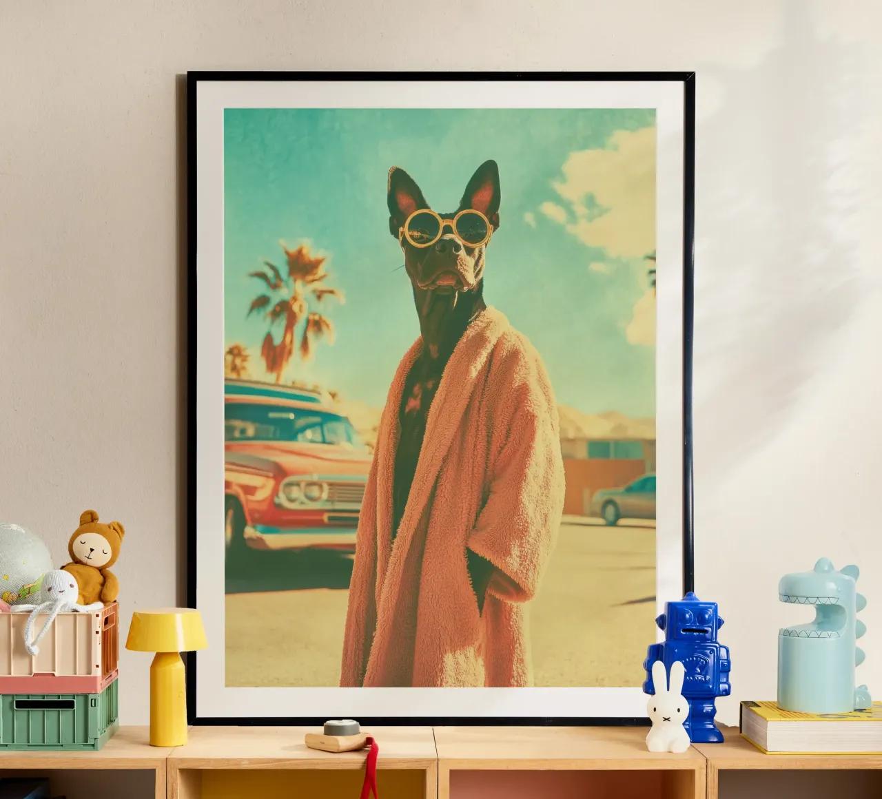 Luny poster con telaio in plastica da Affiches Chien Originales – Dogland