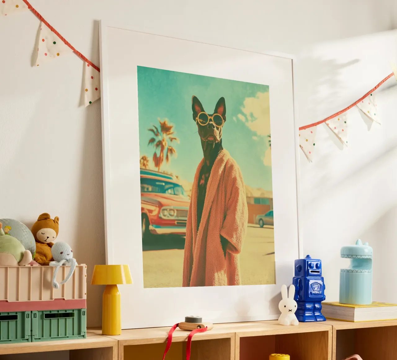 Luny poster con telaio in plastica da Affiches Chien Originales – Dogland