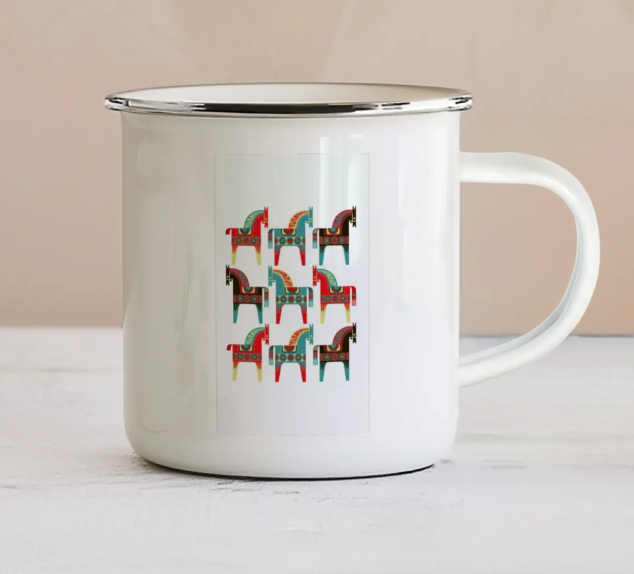 Dala Horses 1 tazza in smalto da Visual Philosophy