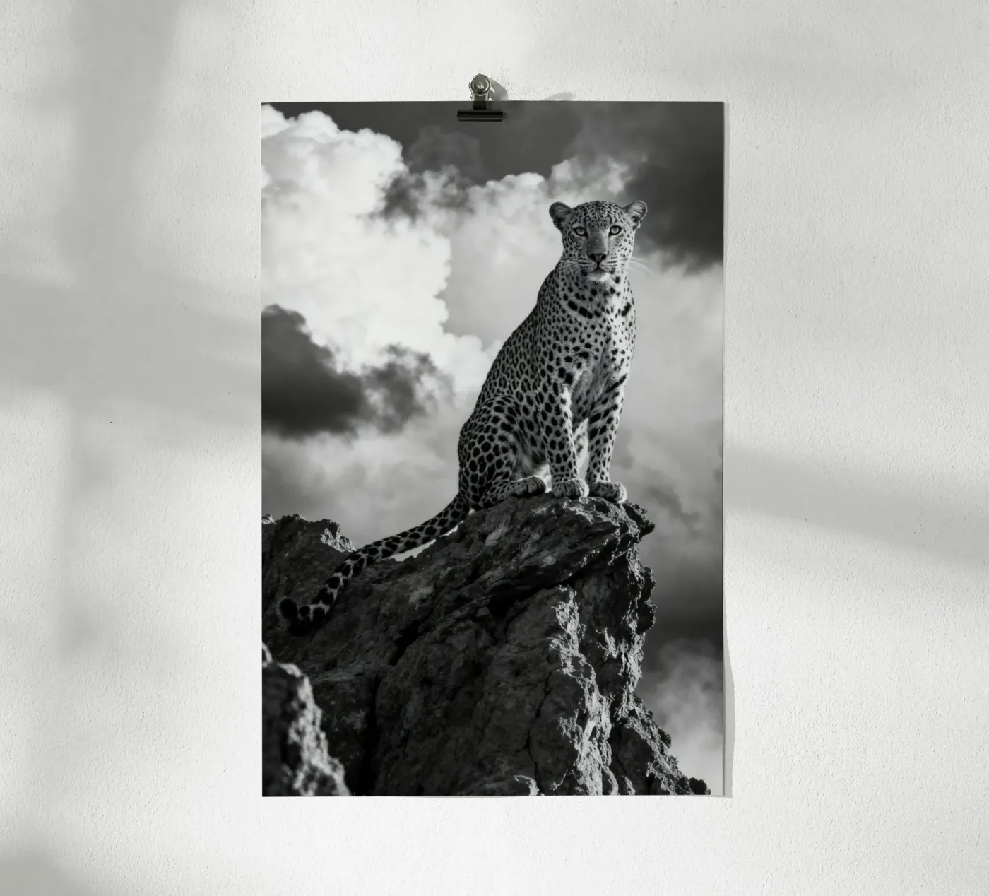 Leopard above the clouds poster by Traumrausch