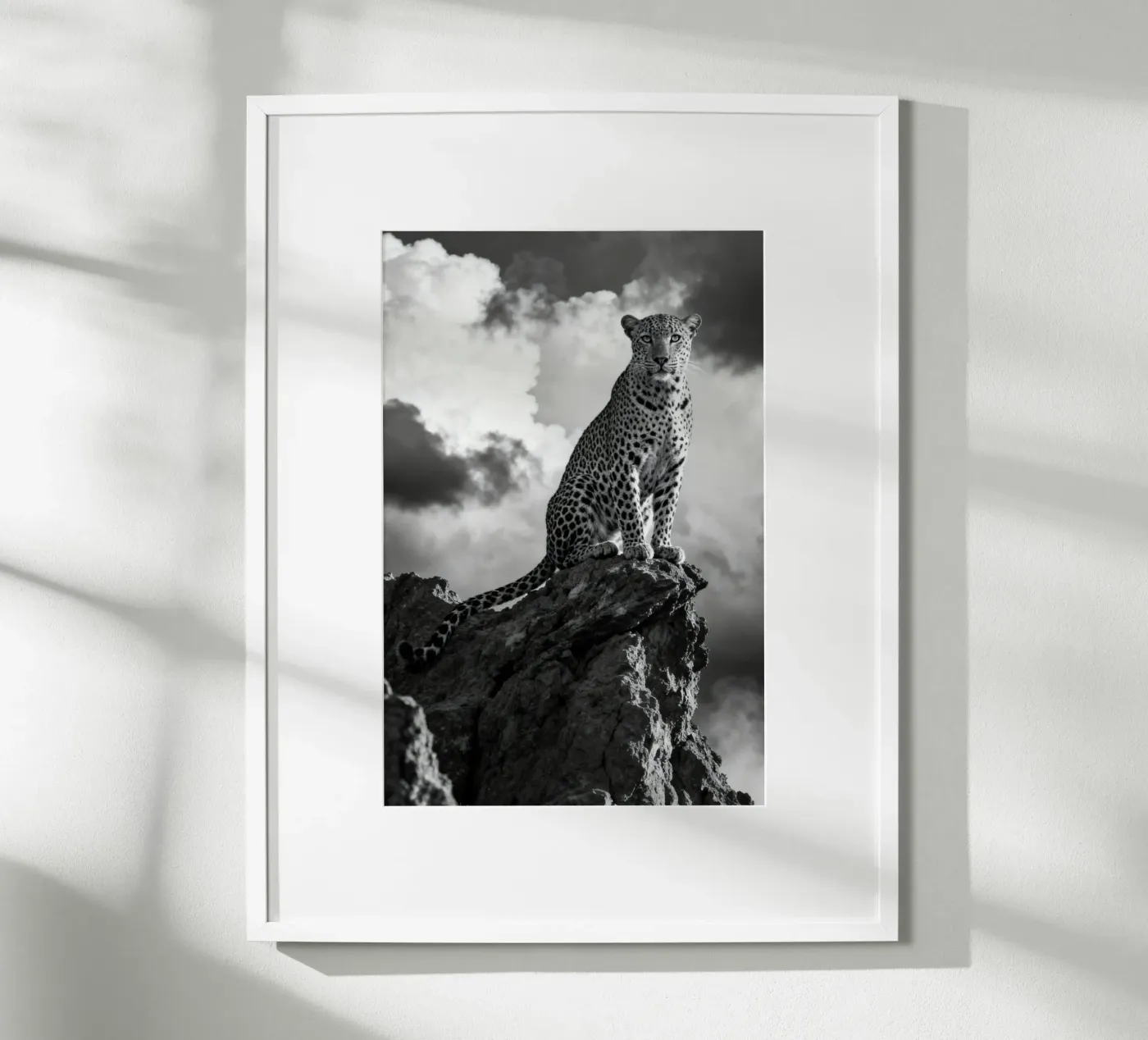 Leopard above the clouds poster by Traumrausch