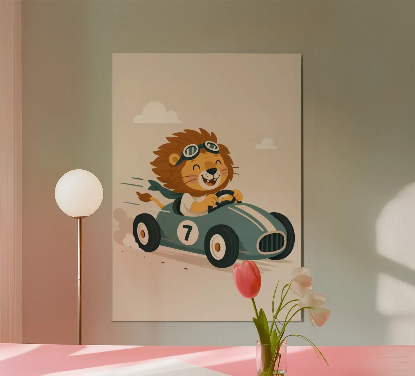 Leone veloce poster da Tiny Tails & Stripes