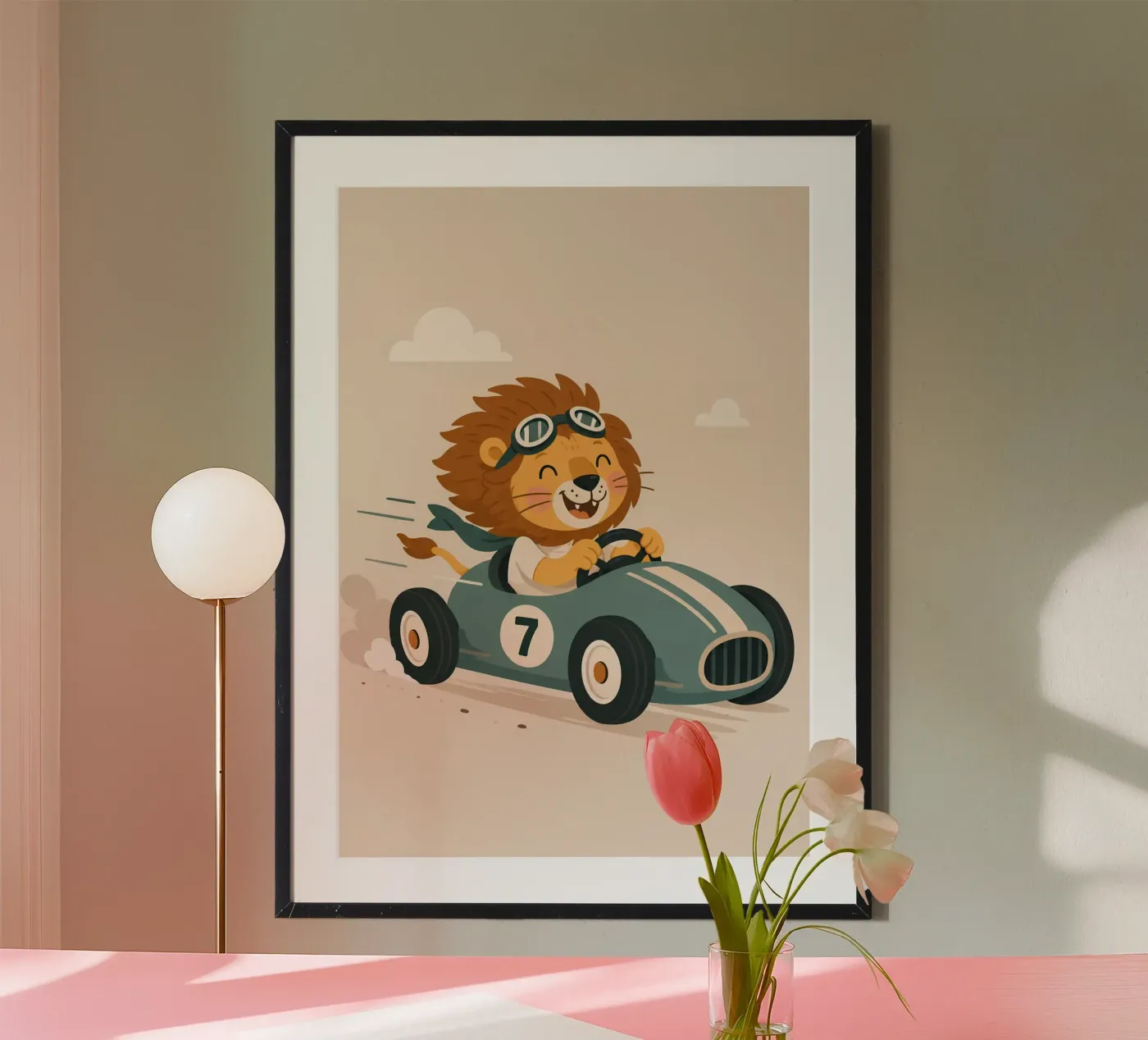 Leone veloce poster da Tiny Tails & Stripes