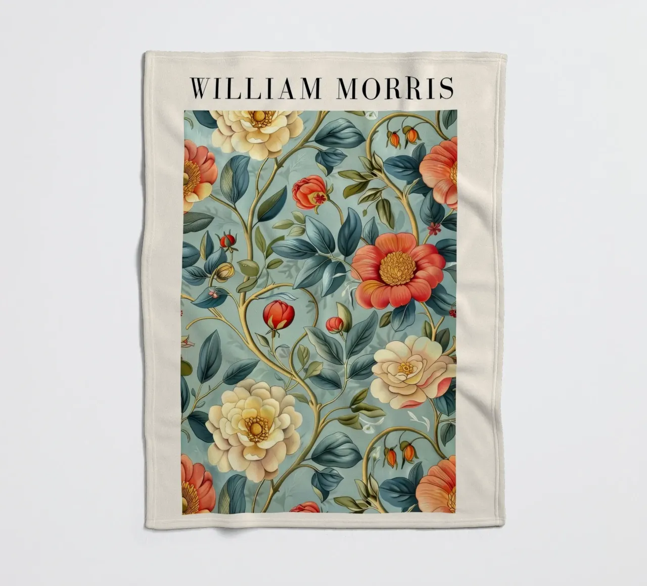 William Morris "Morris Magic: The Symphony of Patterns" fleece blanket by Nikis Art Studio