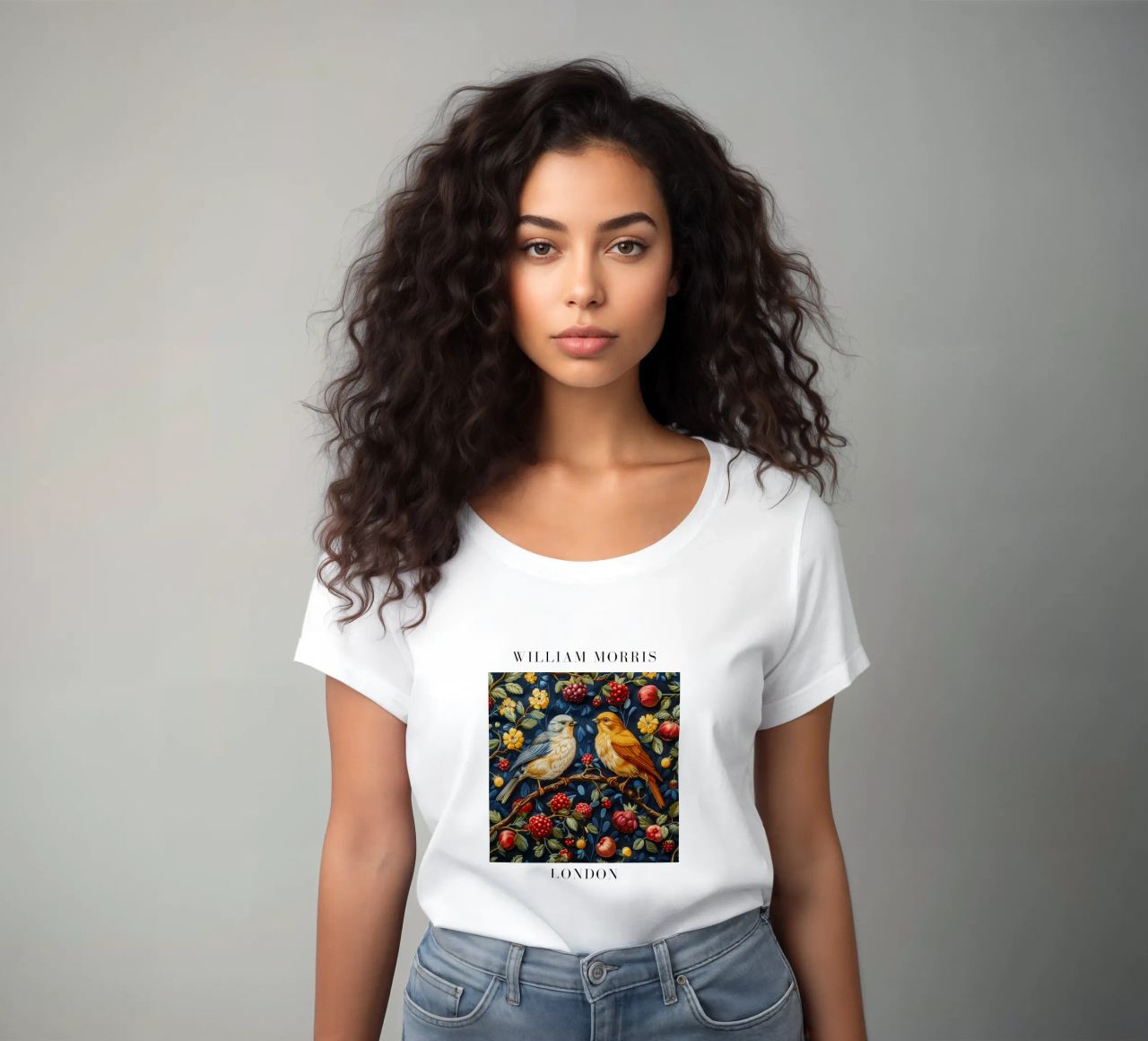 Patterns of Time: William Morris and the Aesthetics of Nature women's fitted t-shirt by Nikis Art Studio