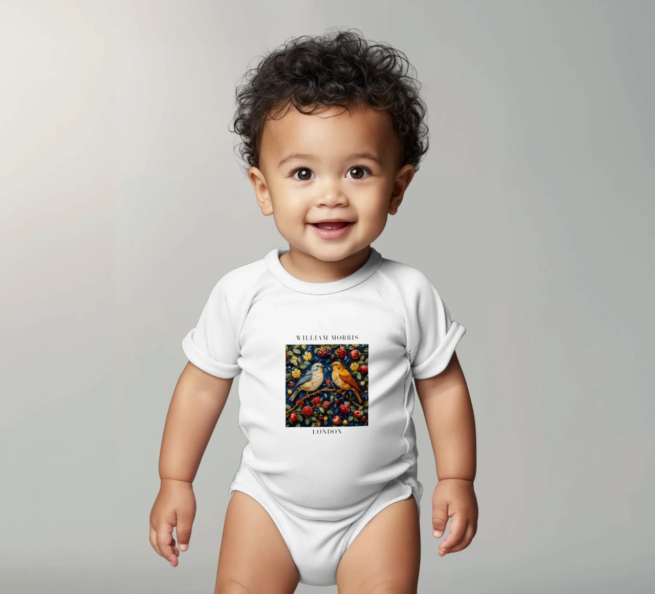 Patterns of Time: William Morris and the Aesthetics of Nature short-sleeve baby romper by Nikis Art Studio