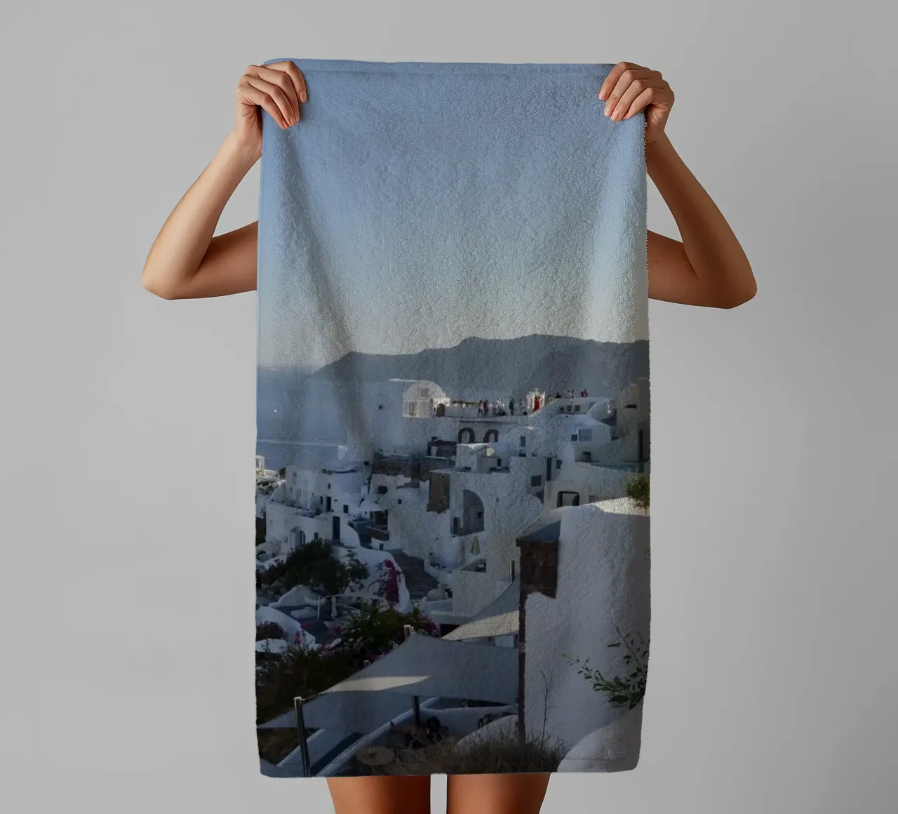 Santorini, Greece 2021 asciugamano da bagno da amuellerfotografie