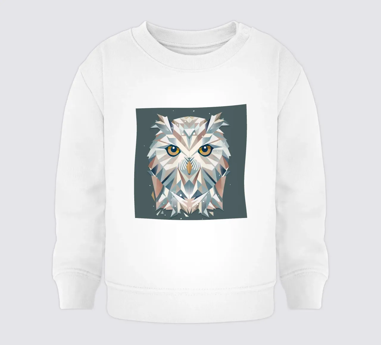 Maestoso gufo delle nevi - Eleganza geometrica felpa neonato da namosh