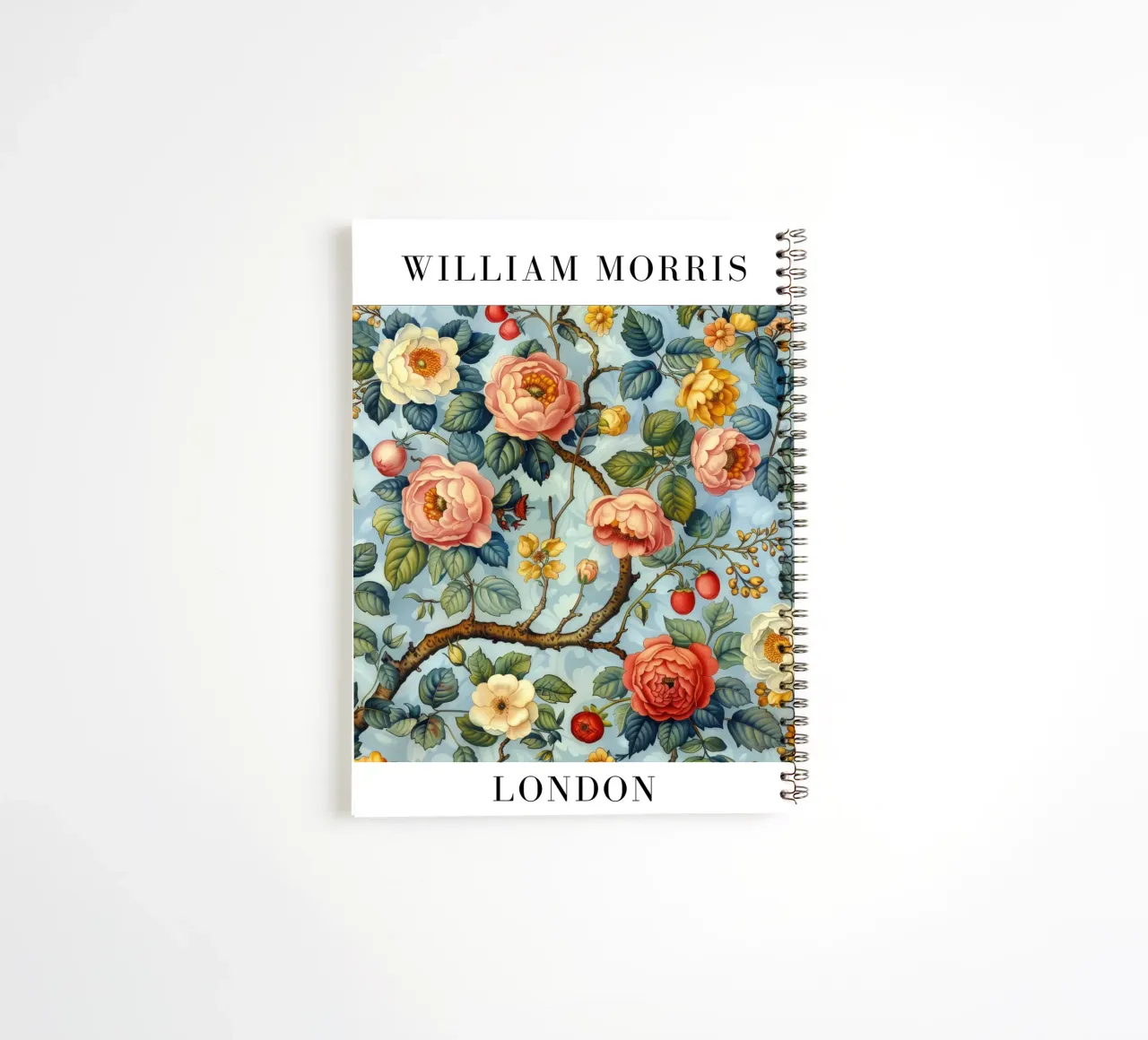 Focus on natural patterns: William Morris in bloom spiral notebook by Nikis Art Studio