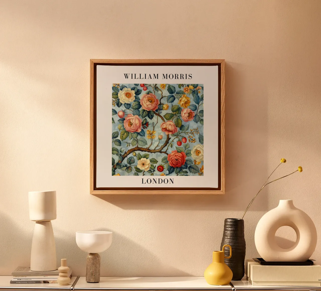 Focus on natural patterns: William Morris in bloom canvas by Nikis Art Studio