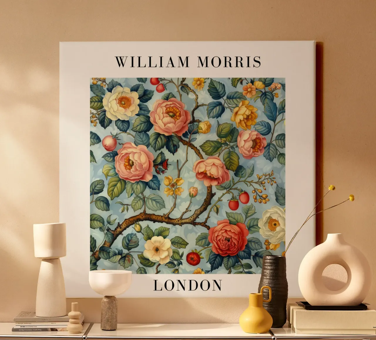 Focus on natural patterns: William Morris in bloom canvas by Nikis Art Studio
