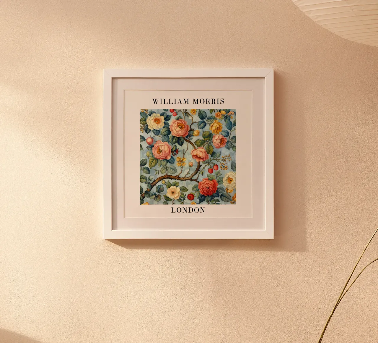 Focus on natural patterns: William Morris in bloom poster with aluminum frame by Nikis Art Studio