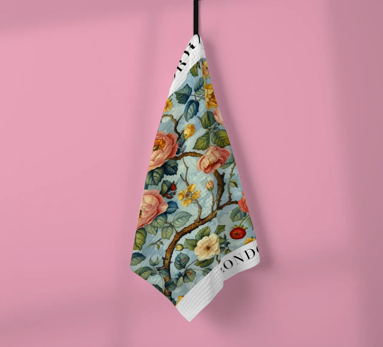 Focus on natural patterns: William Morris in bloom tea towel by Nikis Art Studio