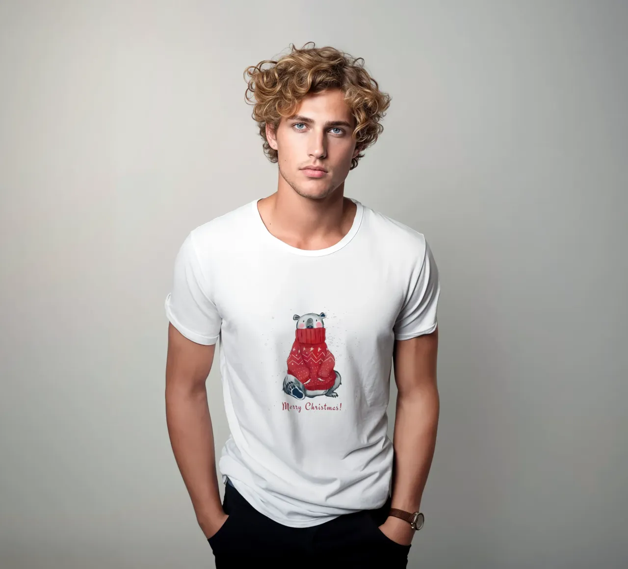 Merry Christmas polar bear t-shirt by ArtDesign by KBK