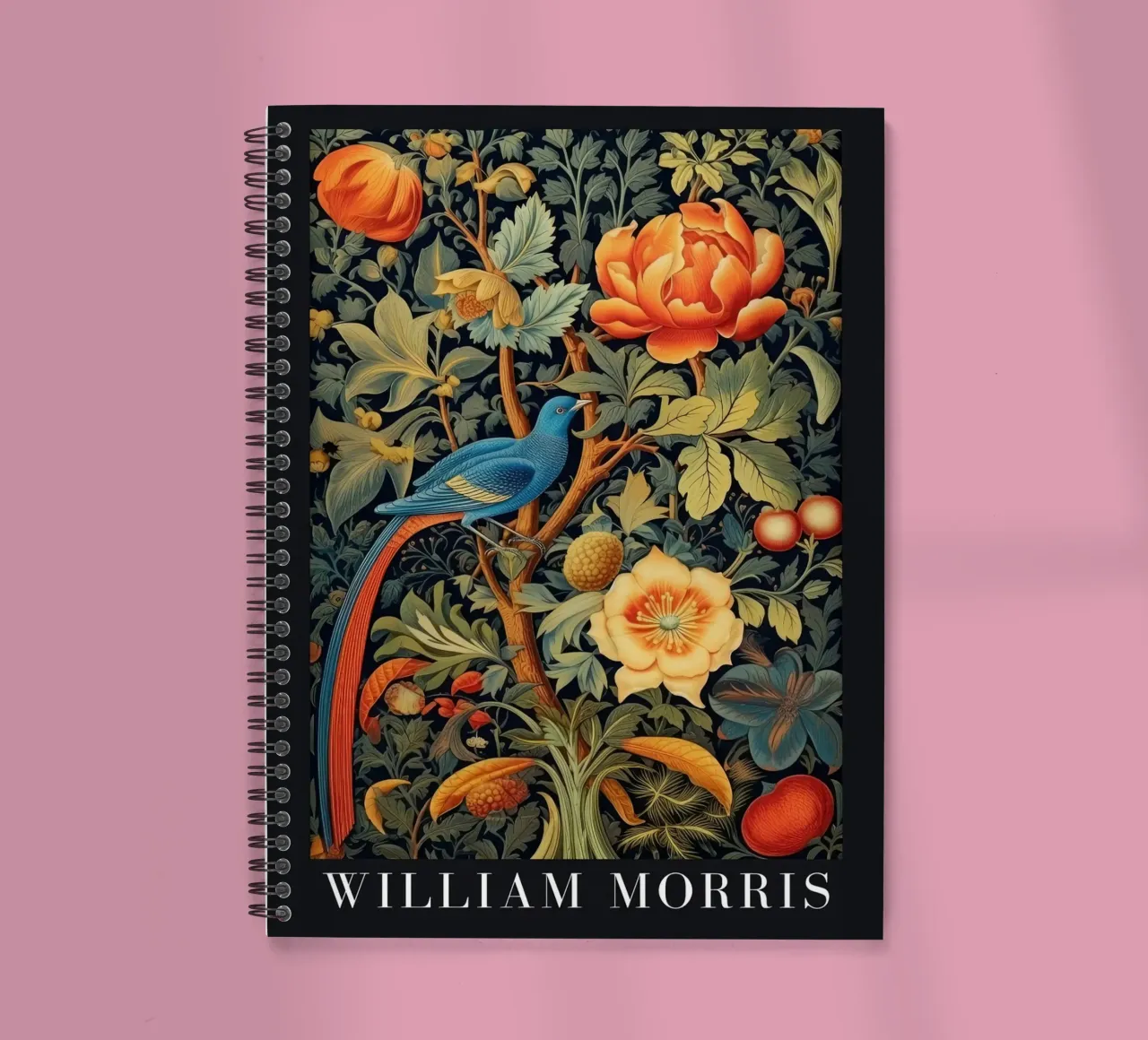 Nature poetry in patterns: William Morris and the Art of Des spiral notebook by Nikis Art Studio
