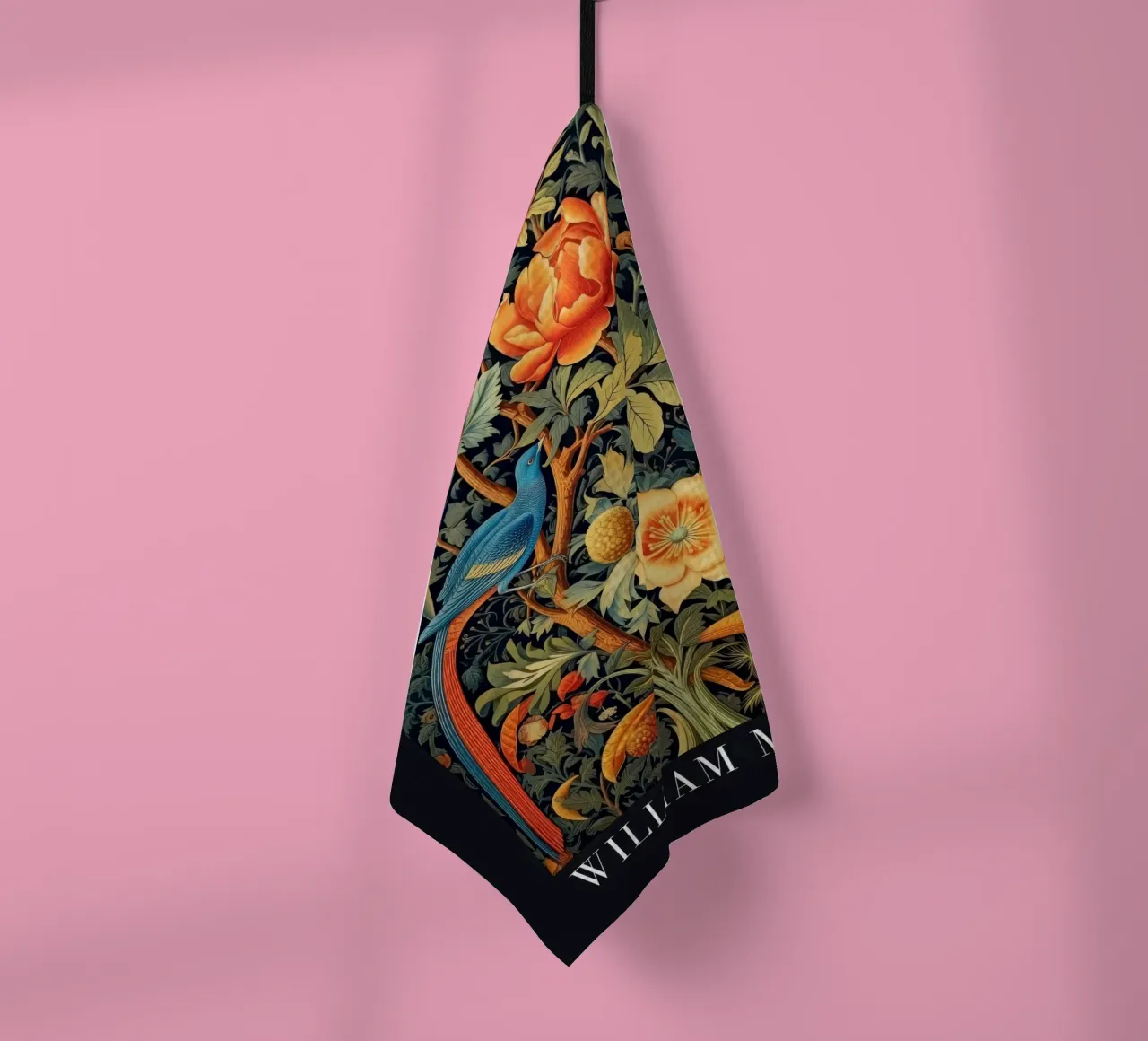 Nature poetry in patterns: William Morris and the Art of Des tea towel by Nikis Art Studio