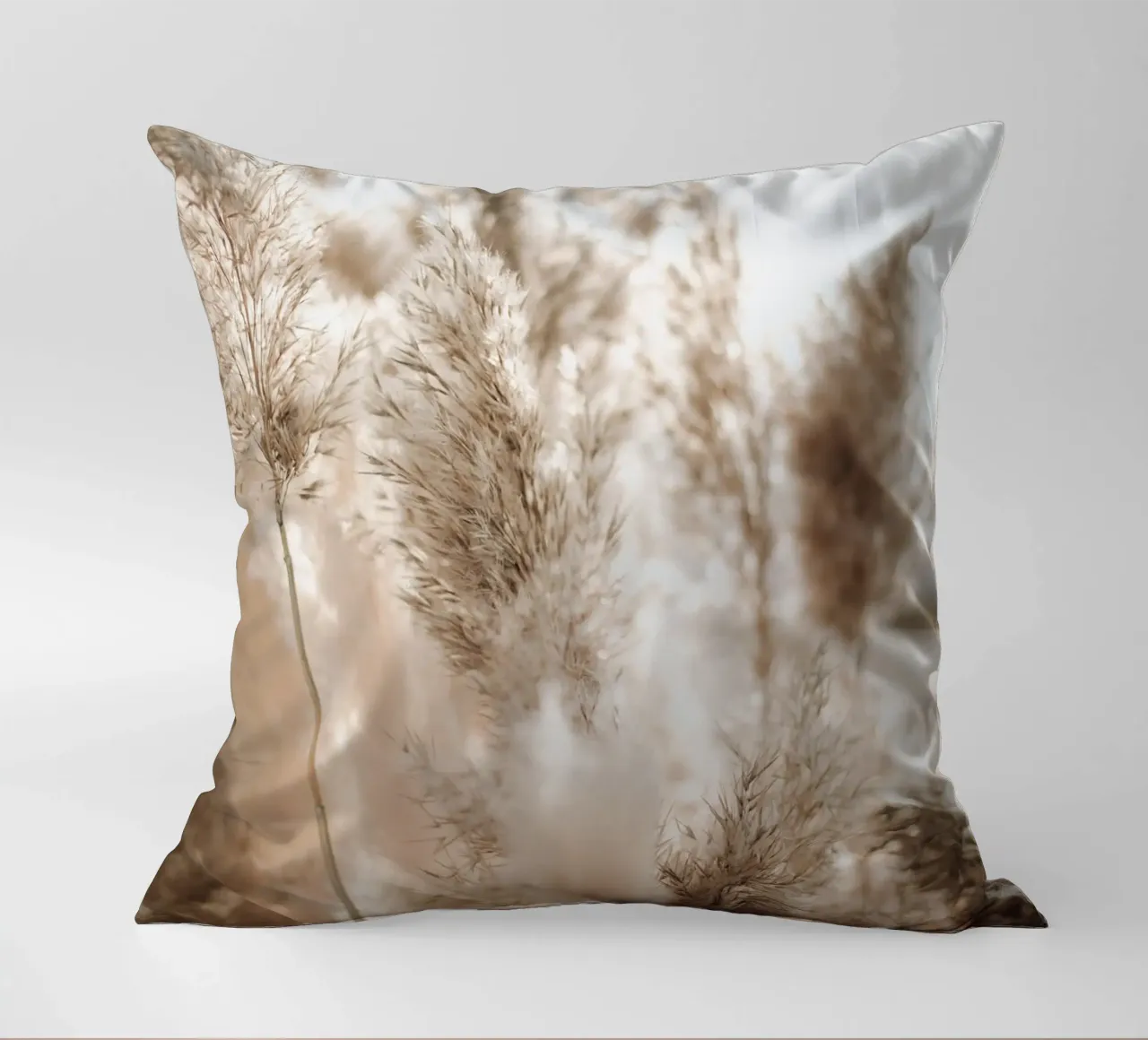 Pampas grass elegance - Minimalist natural design decorative cushion by Whole©