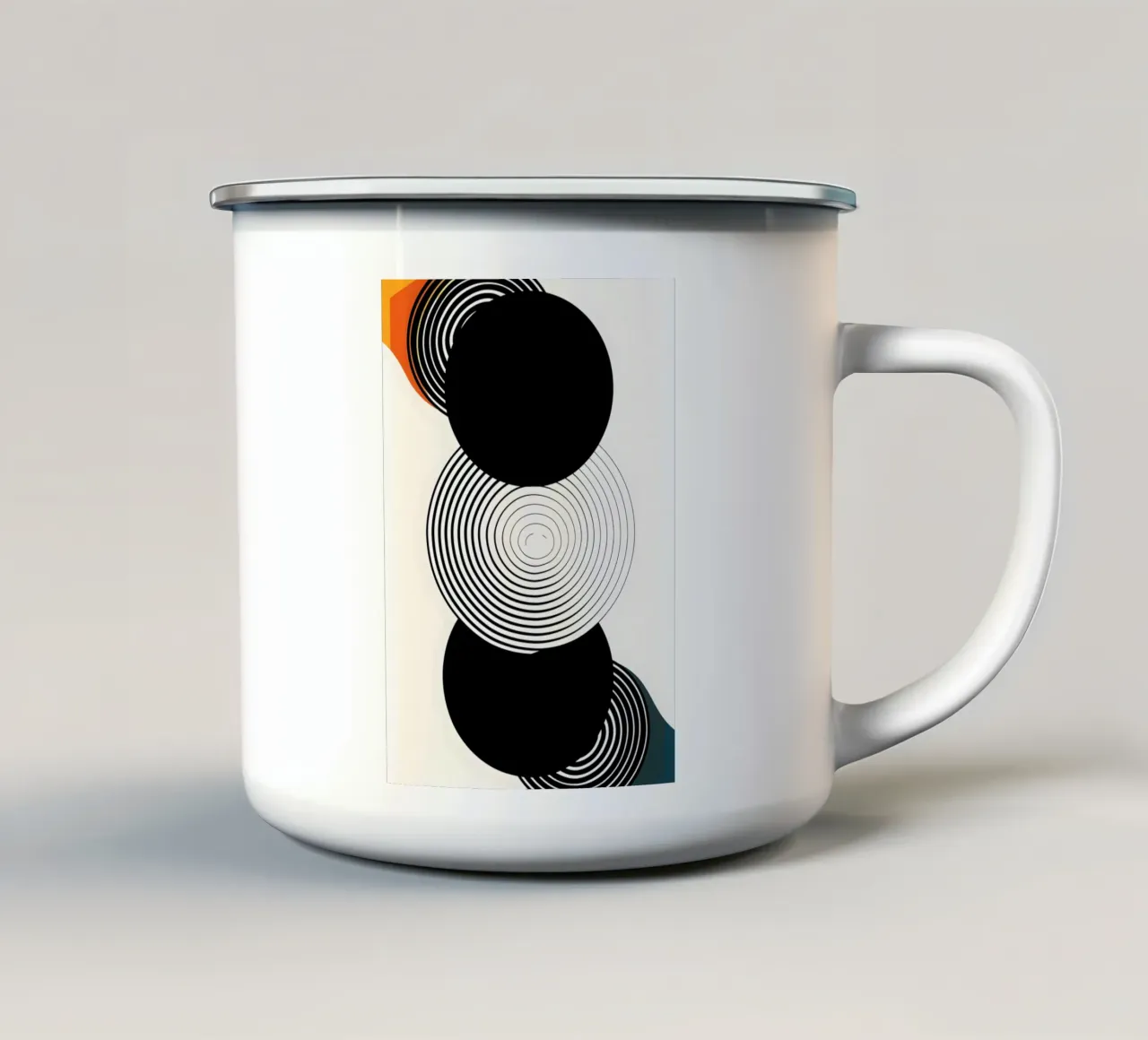 Three large black circles tazza in smalto da LisaArtes