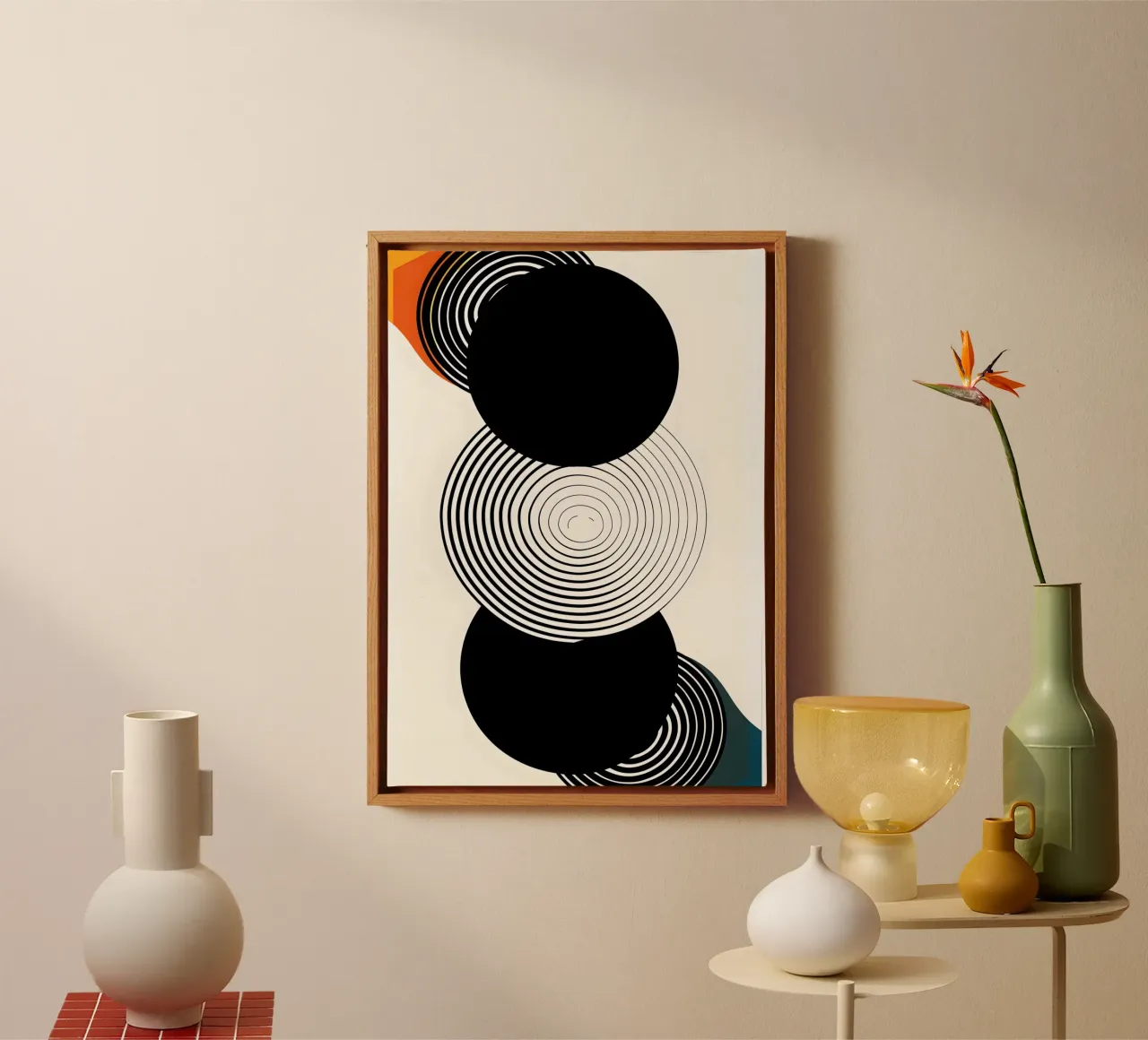 Three large black circles tela con Cornice a cassetta da LisaArtes