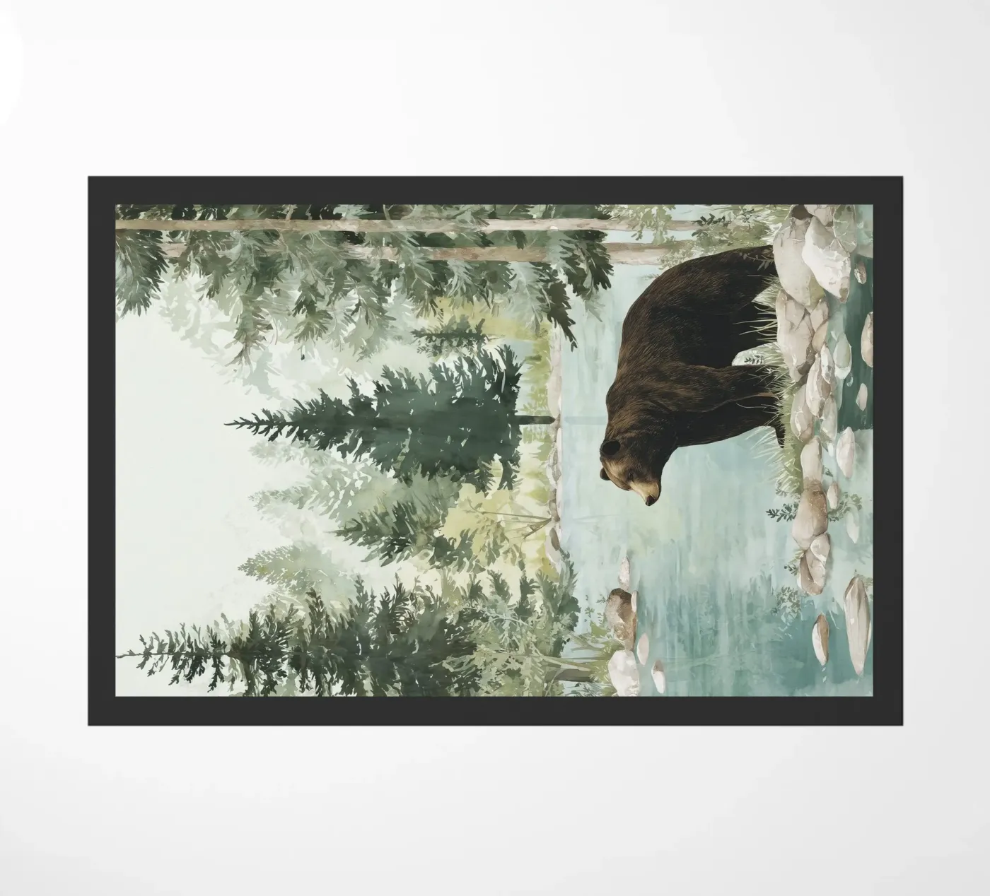 Brown Bear River doormat by LUMA WILDLIFE