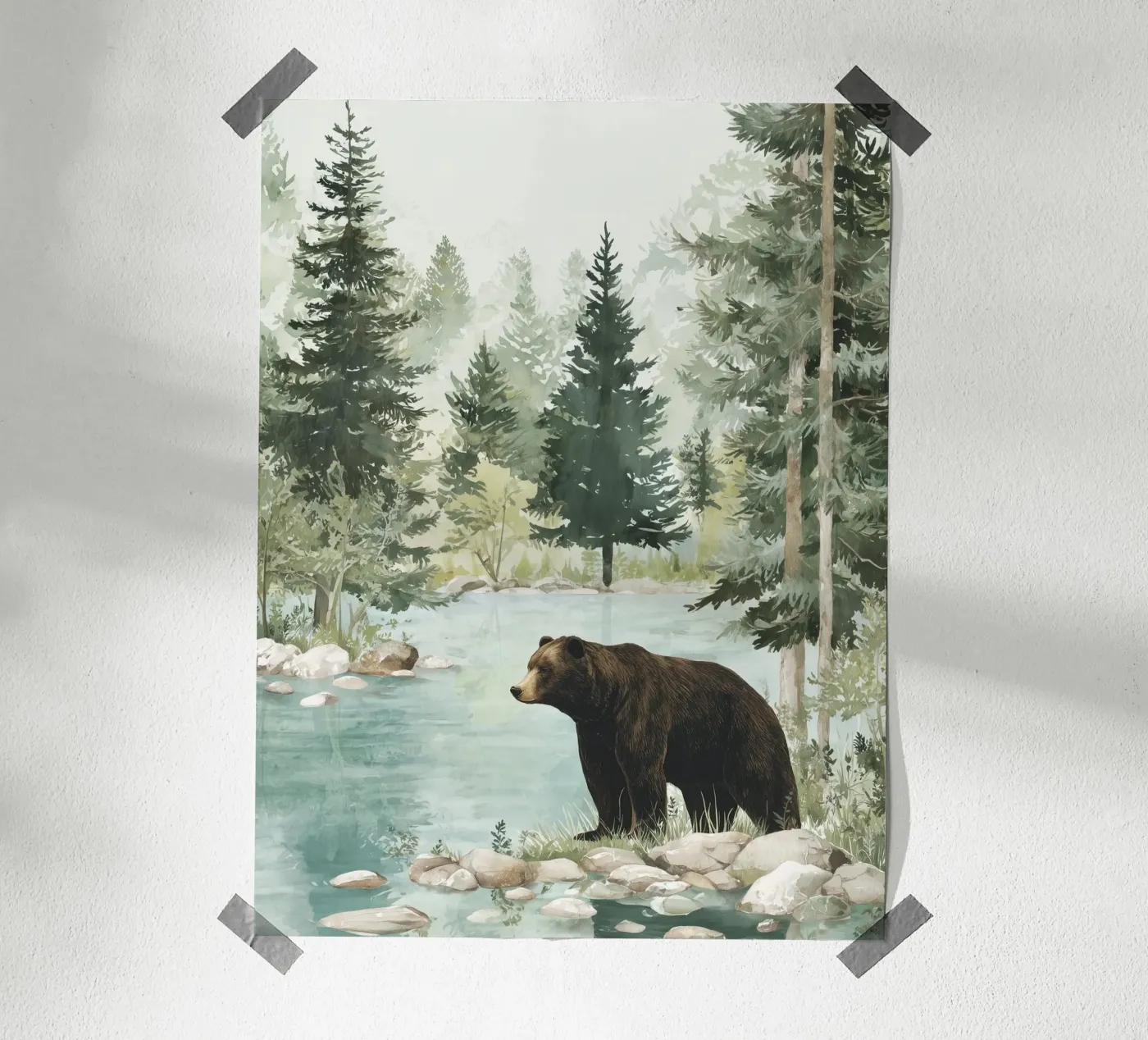 Brown Bear River poster by LUMA WILDLIFE