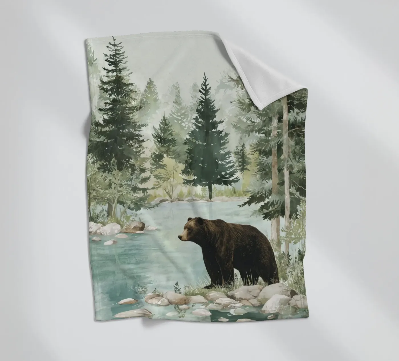 Brown Bear River Fleecedecke von LUMA WILDLIFE