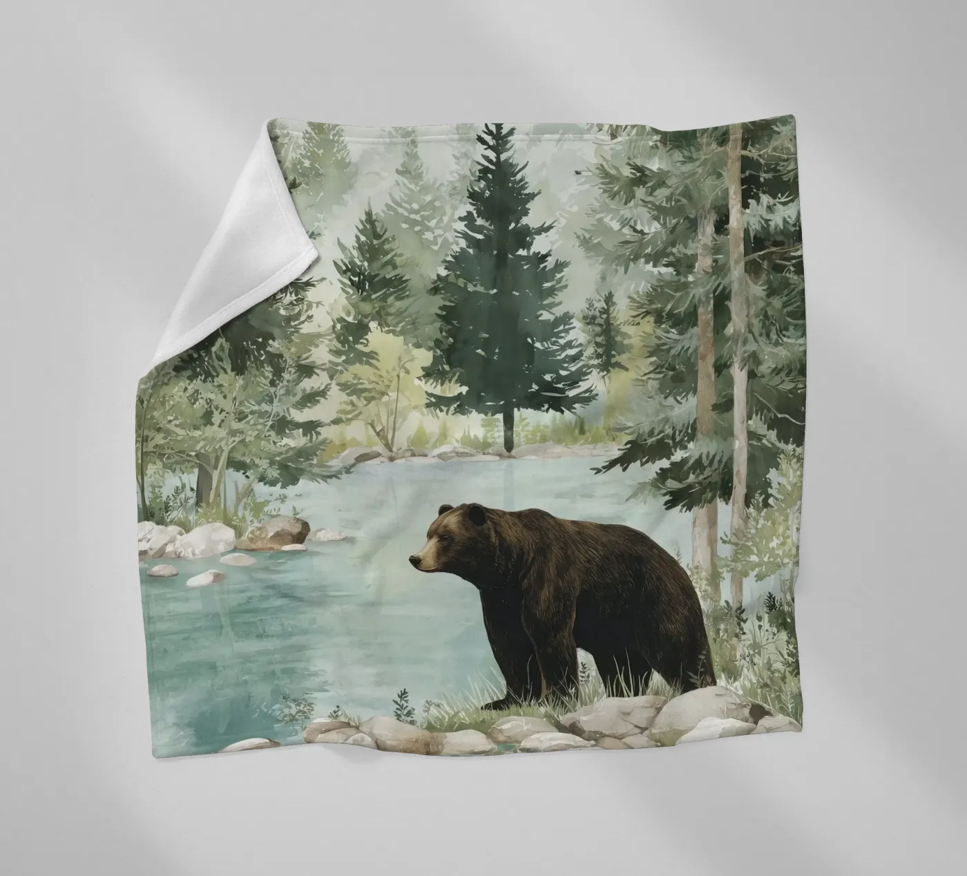 Brown Bear River Fleecedecke von LUMA WILDLIFE