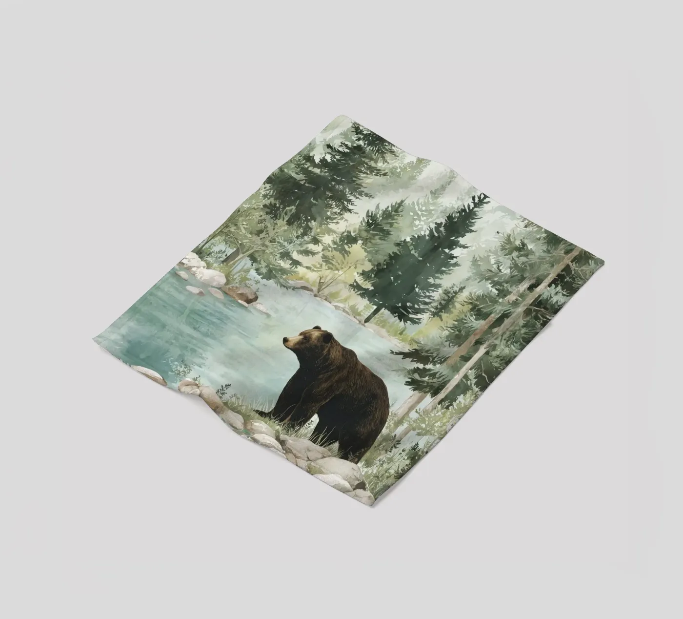 Brown Bear River Fleecedecke von LUMA WILDLIFE