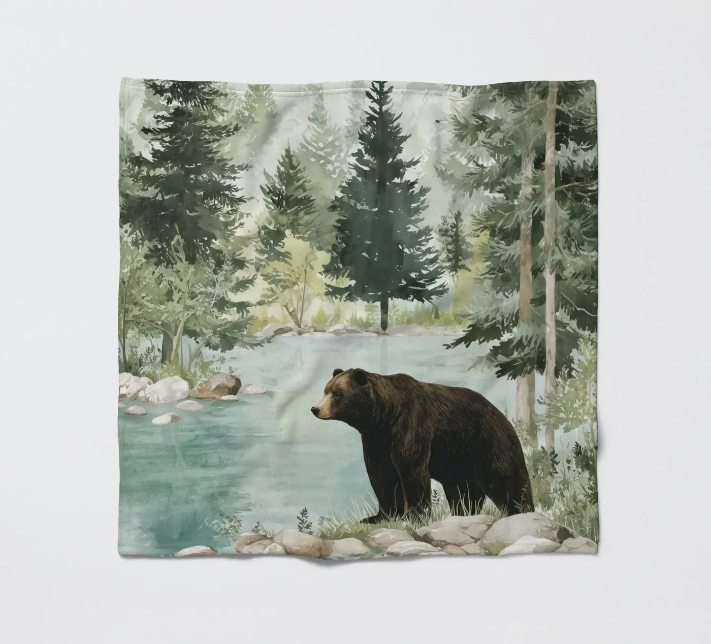 Brown Bear River Fleecedecke von LUMA WILDLIFE