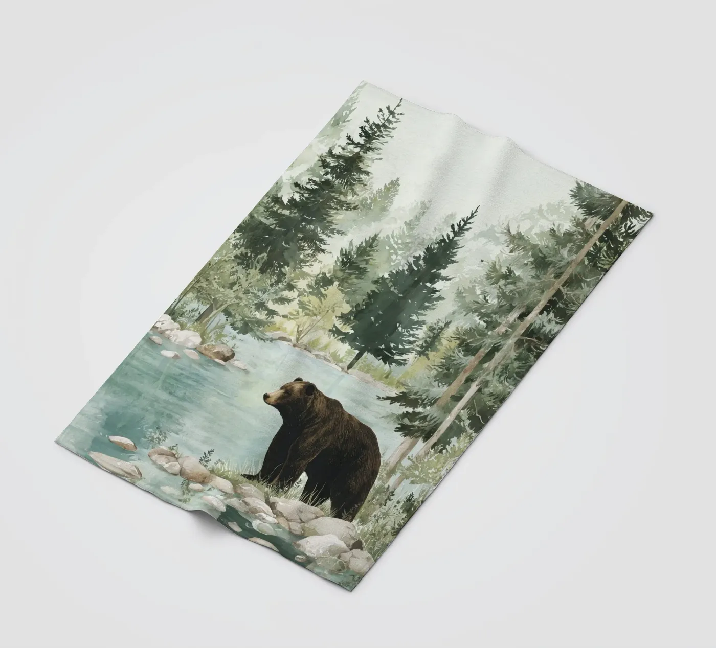 Brown Bear River Fleecedecke von LUMA WILDLIFE