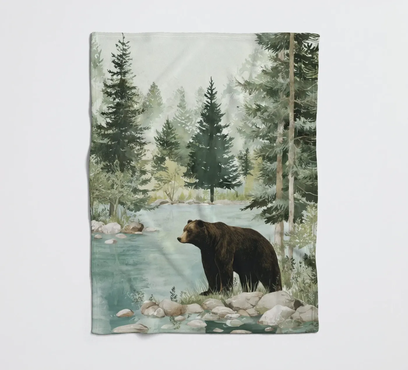 Brown Bear River Fleecedecke von LUMA WILDLIFE