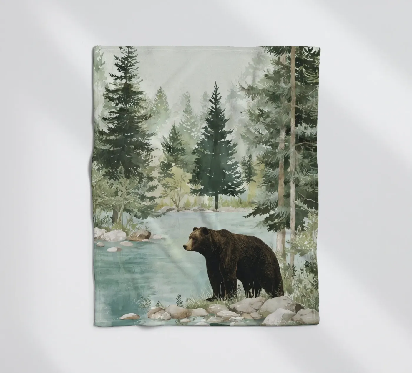 Brown Bear River Fleecedecke von LUMA WILDLIFE