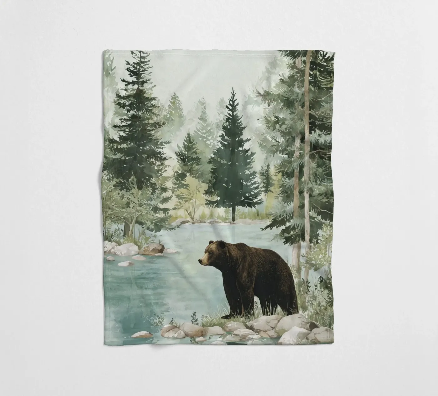 Brown Bear River Fleecedecke von LUMA WILDLIFE